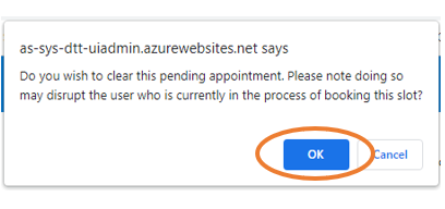 Clear Pending Slot modal