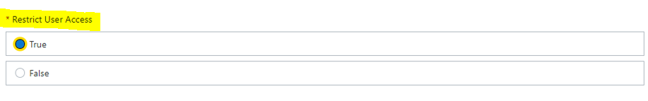 Restrict User Access setting