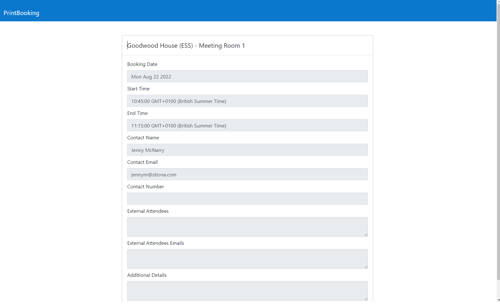 View Today's Booking